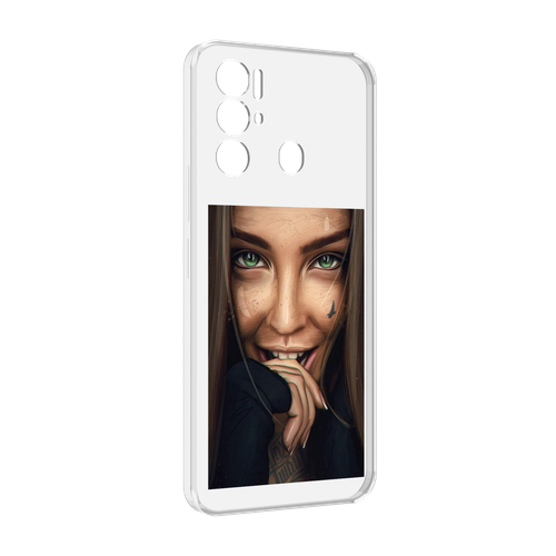 Чехол MyPads девушка улыбается женский для Tecno Pova Neo 4G задняя-панель-накладка-бампер