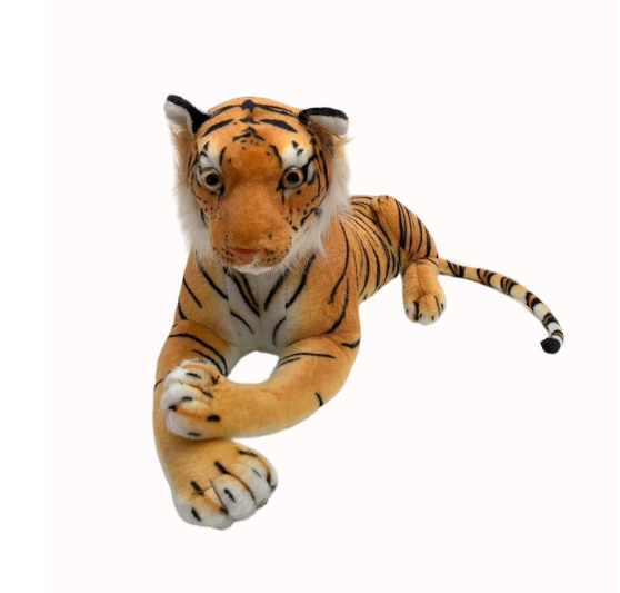 Мягкая игрушка большой амурский Тигр. 60 см. Плюшевый лежачий Тигр гигант