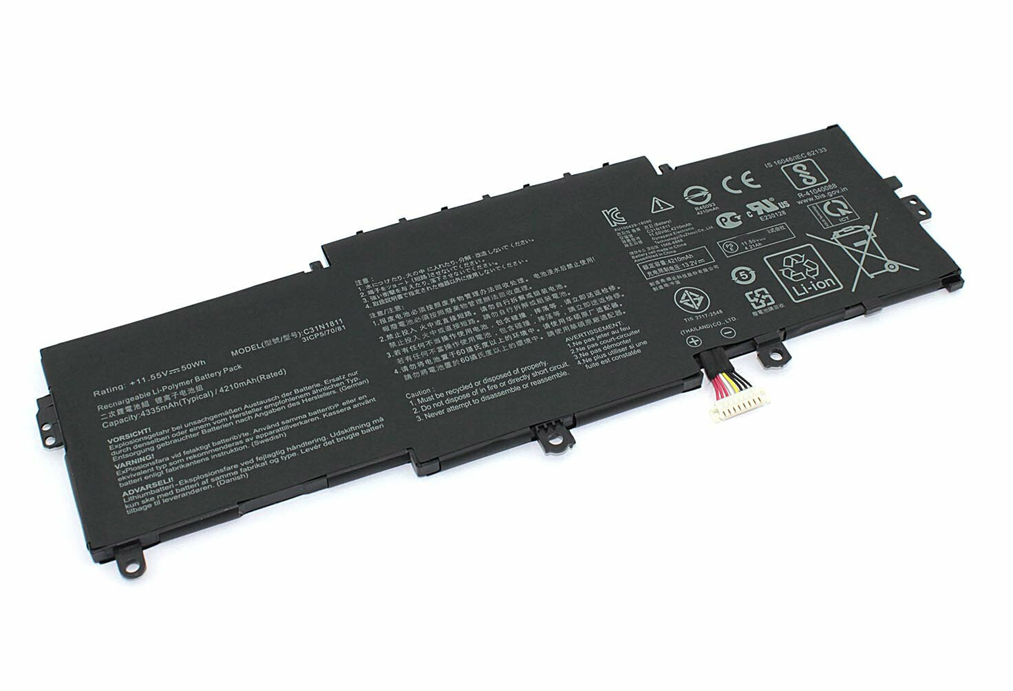 Аккумулятор C31N1811 для ноутбука Asus ZenBook 14 UX433FN 11.55V 50Wh (4300mAh) черный