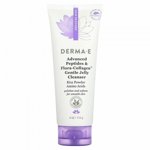 DERMA E, Advanced Peptides & Flora-Collagen Gentle Jelly Cleanser, 4 oz (113 g)