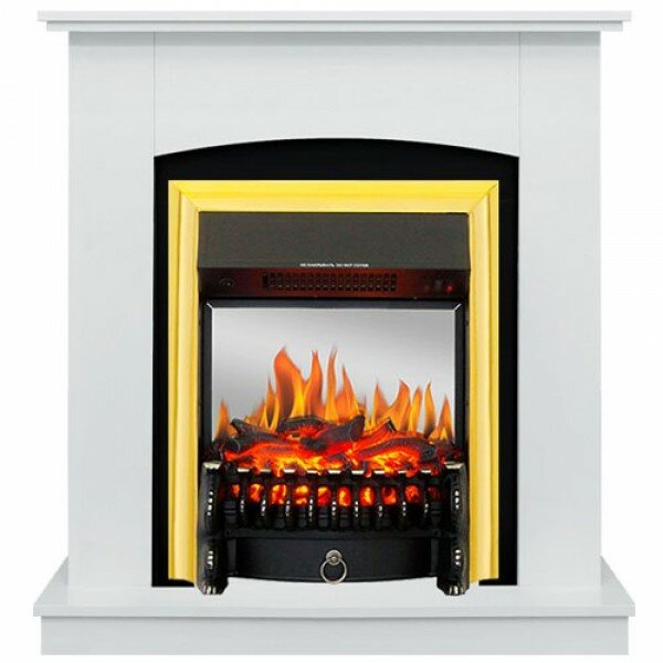 фото Электрокамин Royal Flame Barcelona с очагом Fobos FX M Brass белый