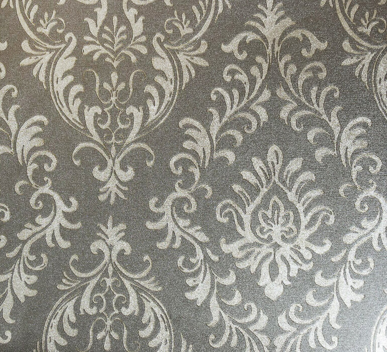 фото Обои серые с дамасками 351012