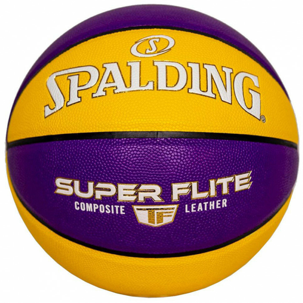 Мяч баскетбольный SPALDING Super Flite 76930Z_7, р.7, желто-фиолетовый