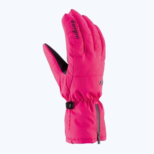 Перчатки Viking, водонепроницаемый материал, с утеплением, размер 6, черный, розовый