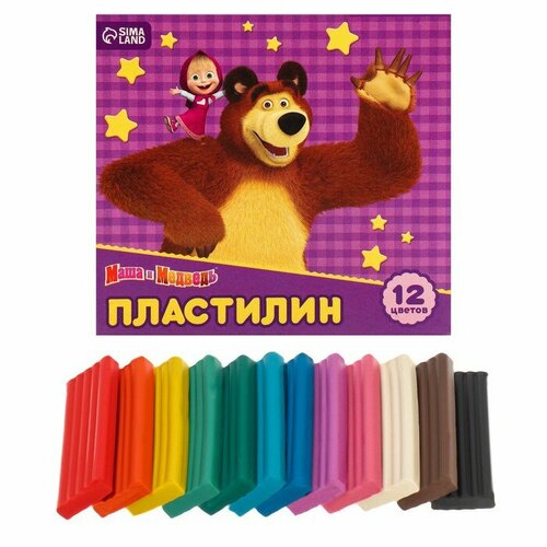 Пластилин , 12 цветов, 180 г