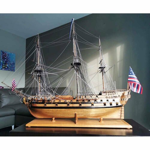 Фрегат Bonhomme Richard 1779 (Милый Ричард), вишня, модель корабля для сборки, М.1:48, 1468х1123х500 мм, Китай