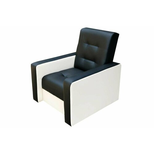 Кресло для отдыха Матильда искусственная кожа черная и белая 9870₽