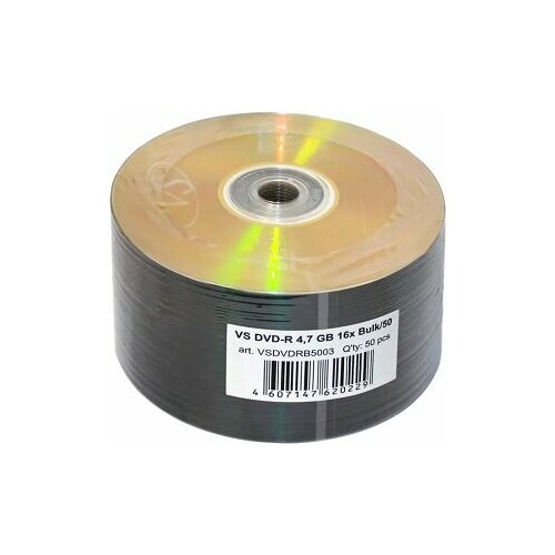 Диск DVD-R VS 4.7 Gb, 16x, Bulk (50), (50/600) диск dvd r vs 4 7 gb 16x bulk 50 50 600