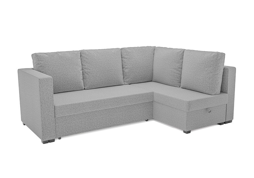 фото Диван угловой Мебель-АРС Мансберг дельфин рогожка серая 235x155x90 см