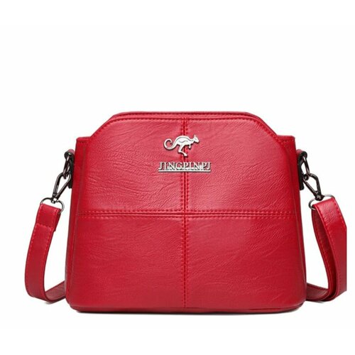 фото Сумка мессенджер jingpin, фактура гладкая, красный