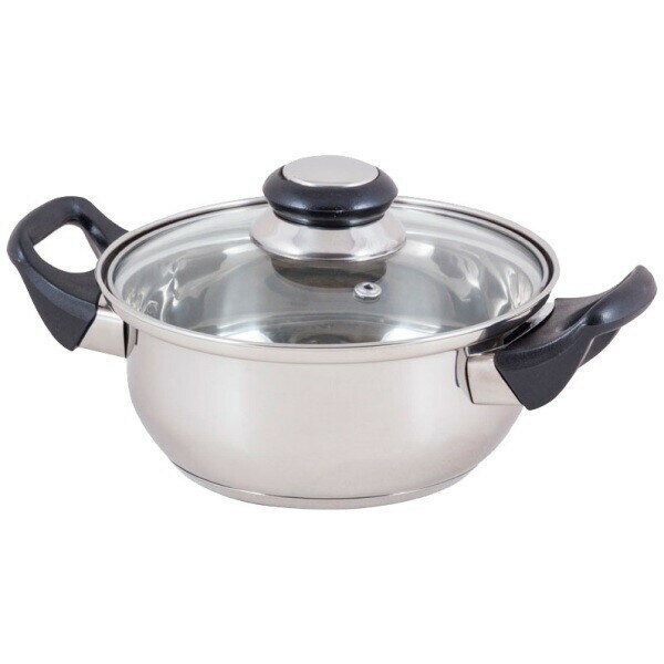 Кастрюля из нержавеющей стали «Cook» 1л со стеклянной крышкой 16*7см