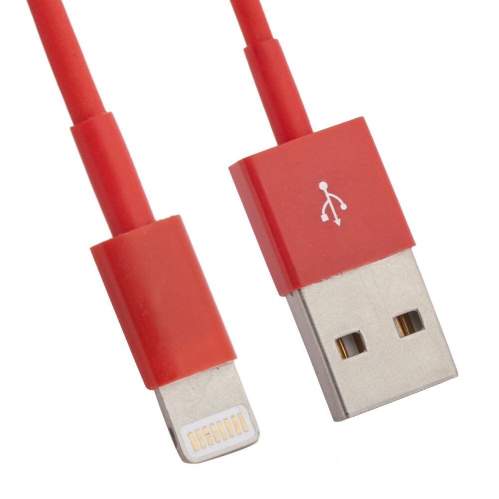 USB кабель для Apple iPhone iPad iPod 8 pin красный европакет LP