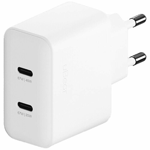 Сетевое зарядное устройство uBear Motion 67W 2xType-C White белый