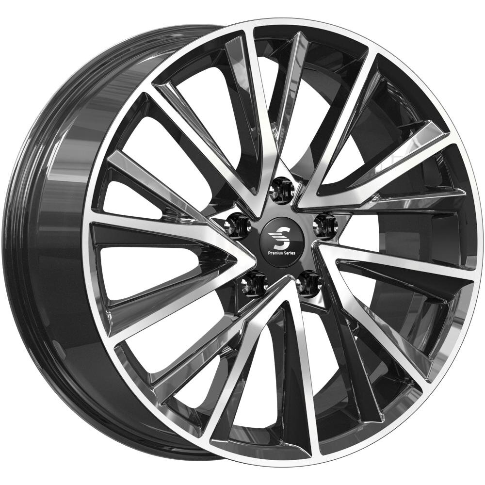 Литые колесные диски КиК (K&K) КР010 (Tiggo 8 Pro) 7.5x18 5x108 ET47 D60.1 Чёрный глянцевый с полированной лицевой частью (80047)