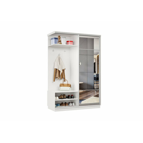 Прихожая-купе БИ-мебель Эридан мини; исполнение левое; белая 100x60x240 см