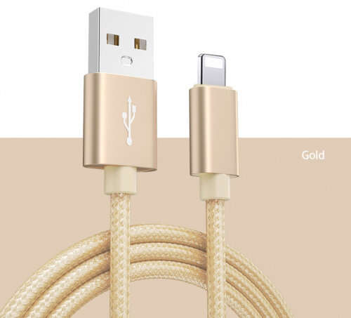 Кабель Ks-is KS-292GO-1 USB-Lightning золотистый 1м