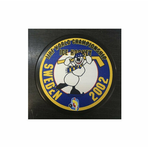 шайба gufex чм 1995 швеция талисман черный с логотипом Шайба Rubena ЧМ Швеция 2002 Талисман
