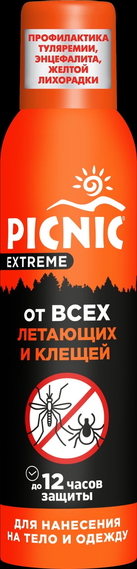 Спрей от летающих/клещей picnic extreme 150мл