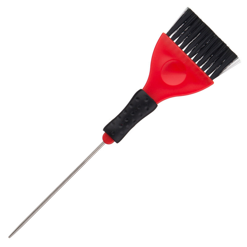 фото Кисть для окрашивания волос с металлической спицей (02 Красная)