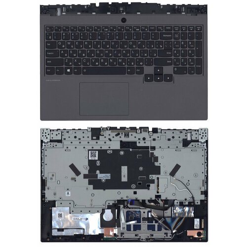 Клавиатура для Lenovo Legion 5P-15IMH05H, 5P-15IMH05, 5P-15ARH05H черная с серым топкейсом клавиатура для ноутбука lenovo legion 5 15imh05 p n sn21b43720 sg a3070 xaa