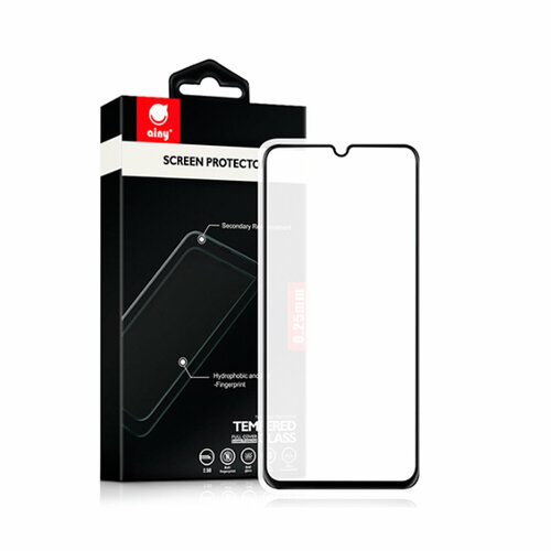 Стекло защитное Ainy для XIAOMI Mi Play, Full Screen, 0.25 мм, 2.5D, глянцевое, цвет: чёрный черный