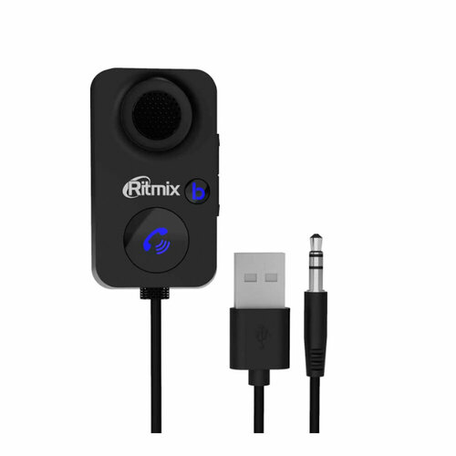 Ресивер для музыки Ritmix BT-M12 пластик Bluetooth USB AUX микрофон цвет чёрный 91000₽