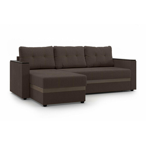 Диван угловой Пиррогрупп Лайт коричневый / коричневый 221х153х85 см