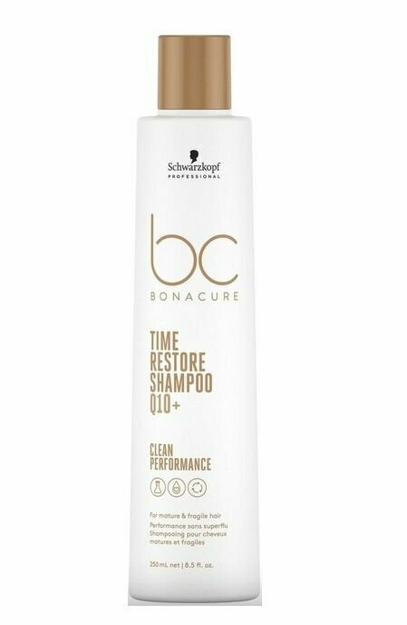 Schwarzkopf Professional Bonacure Clean Performance Q10 Time Restore Шампунь для зрелых и длинных волос 250 мл