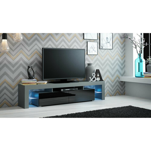 Тумба ТВ 1 серый/черный