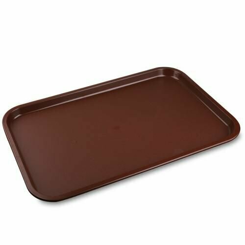 Поднос прорезиненный 41x30 см коричневый