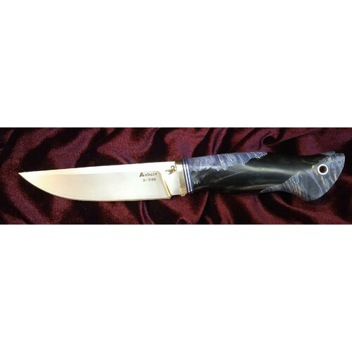 Нож кованый Клык синий сталь S-390