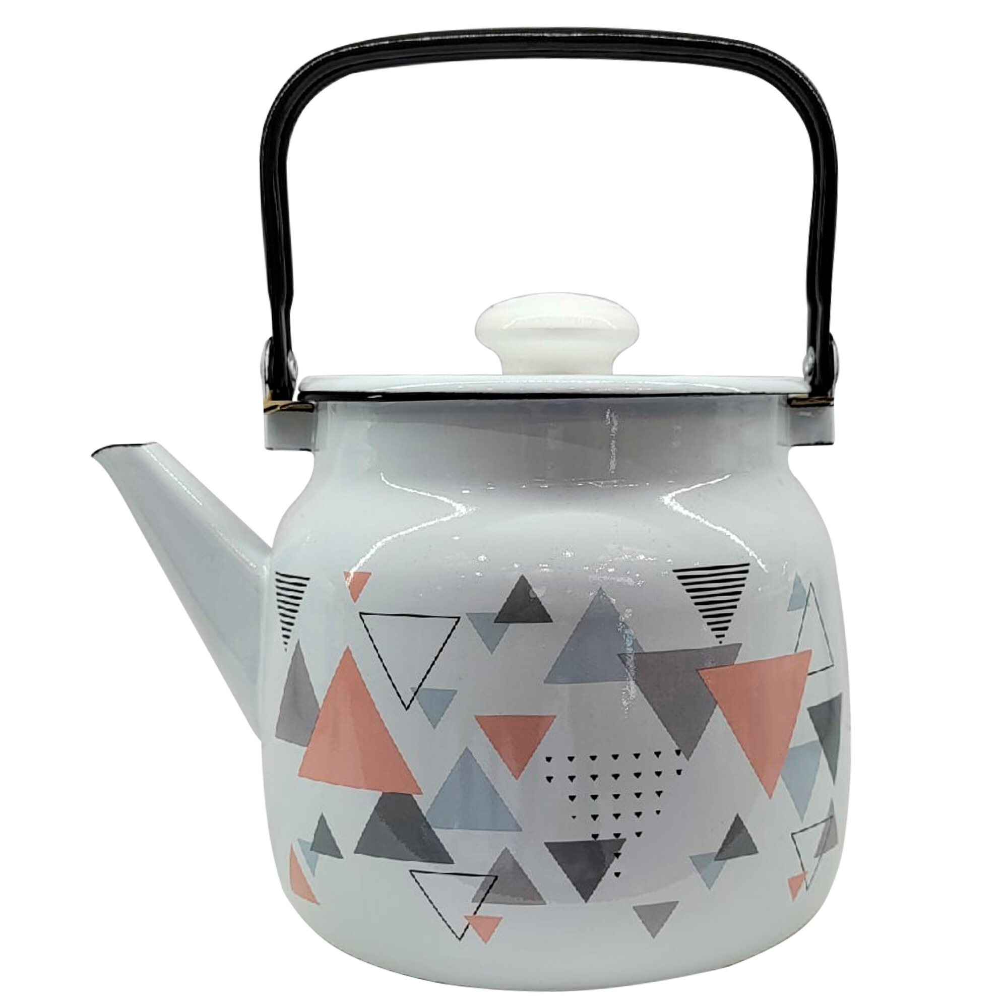 фото Чайник 3,5 л С-2713П2/4Рч, Треугольники, белый Л