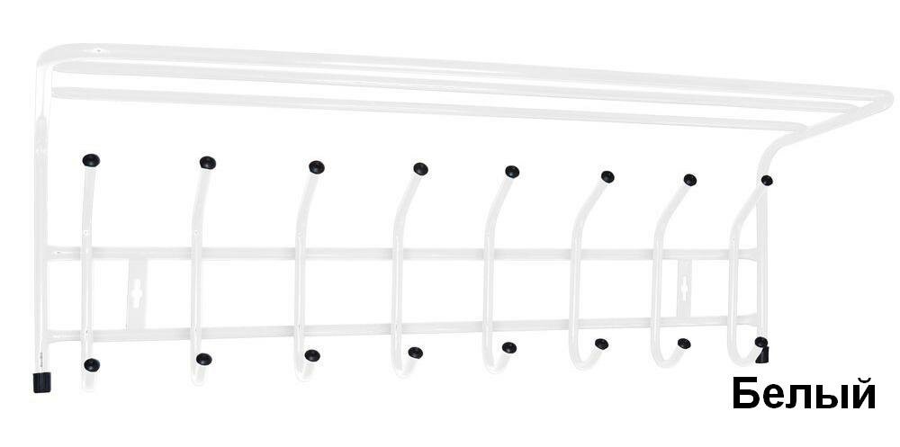 Вешалка настенная с полкой Ника 800х265х240 мм, 8 крючков - фотография № 2
