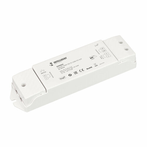 Arlight INTELLIGENT ARLIGHT Диммер SMART-PWM-102-72-CDW-PD-SUF (12-36V, 2x5A, ZB, 2.4G) (IARL, IP20 Пластик, 5 лет)