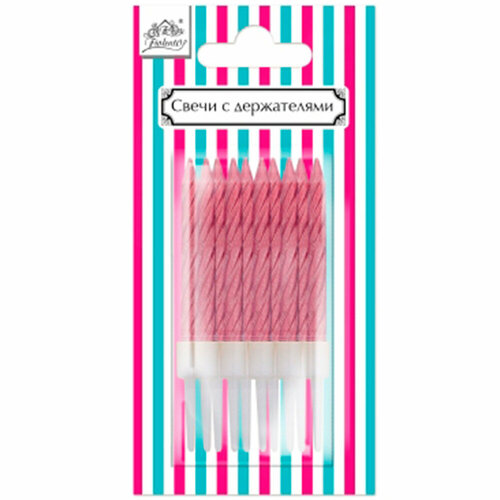 Свечи для торта Веселая вечеринка розовый металлик 10 шт L0279-P 599₽