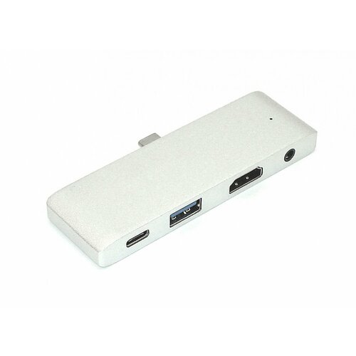 Адаптер Type C на HDMI, USB 3.0 + Audio 3,5 + Type C серебро fpga extender extension board dm9000 cy7c68013 wm8731 vga ethernet usb audio