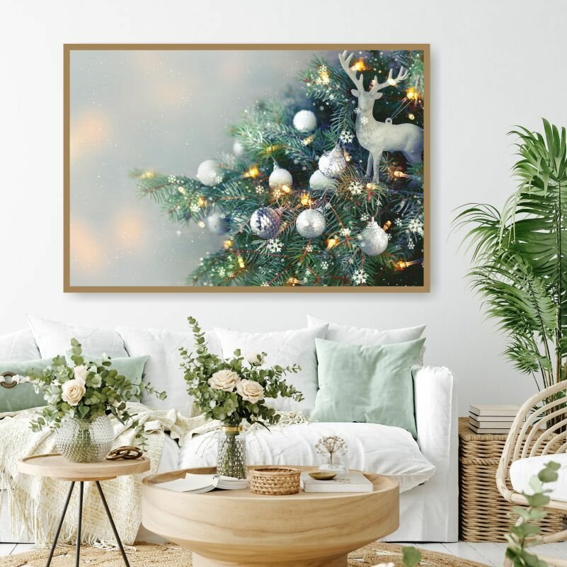 Постер для интерьера на стену Новый Год Елка Тип 3 90х60 см в тубусе ПолиЦентр