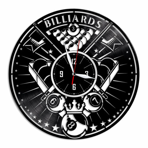 Бильярд - настенные часы из виниловой пластинки