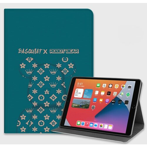 Защитный чехол MyPads для планшета Huawei MatePad WiFi/ LTE 10.4 (BAH4-W09 / L09) 2022 из эко-кожи с рисунком тематика Мишка Kaws, изумрудный