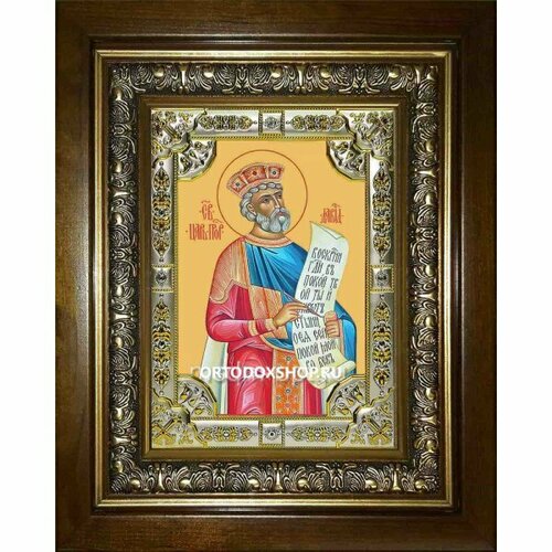 Икона Давид царь и пророк, 18x24 см, со стразами, в деревянном киоте, арт вк-1913 икона давид царь и пророк в деревянном киоте