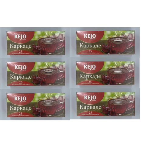 KEJOfoods Чай в пакетиках Каркаде 2 г 25 пакетов 6 шт