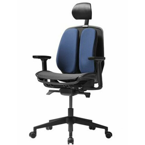 Ортопедическое кресло Duorest Alpha New HBDA-M сиденье слайдер, высота регулируется, спинка двойная, макс. нагрузка 130 кг синий