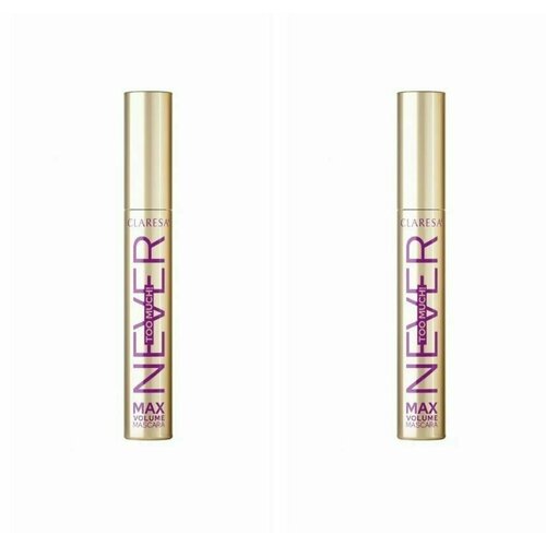 CLARESA Тушь для ресниц Never Too Much, максимальный объём, 10 мл, 2 штуки