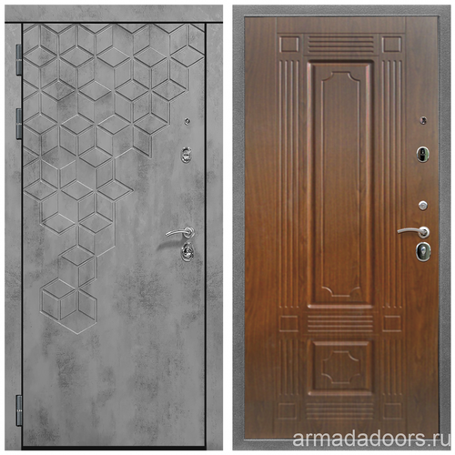 Входная дверь Армада Квадро МДФ панель 16 мм Бетон тёмный; МДФ 16 мм ФЛ-2 Морёная берёза