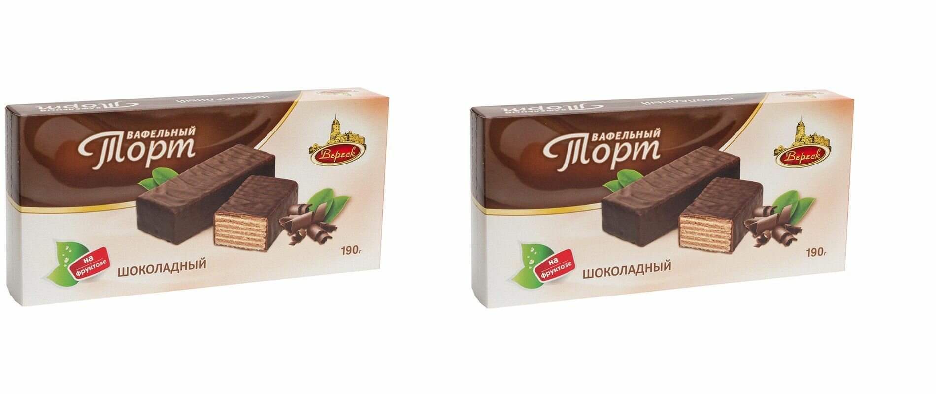 Вереск Торт вафельный Шоколадный, на фруктозе, 190 г, 2 шт - фотография № 1