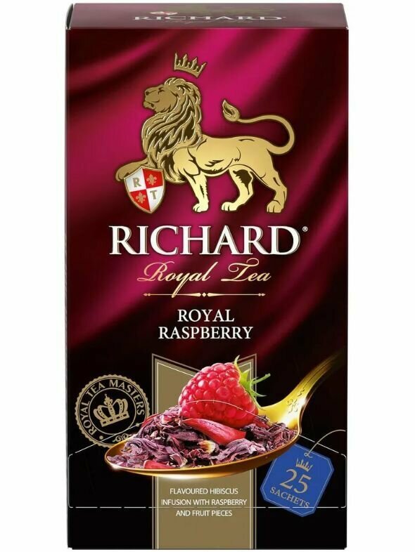 Richard Чай Royal Raspberry в пакетиках ароматизированный 25 шт 9 уп - фотография № 2