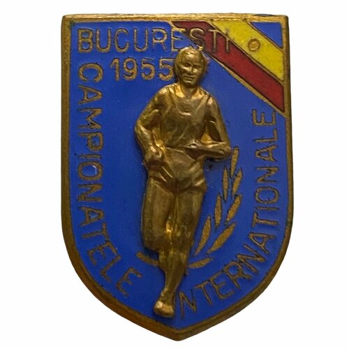 Знак Международный чемпионат в Бухаресте Румыния 1955 г. знак соревнования по легкой атлетике латвия 1931 1940 гг