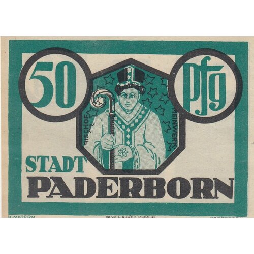 Германия (Веймарская Республика) Падерборн 50 пфеннигов 1921 г. (Вид 4) (3) германия веймарская республика падерборн 50 пфеннигов 1921 г 2 2
