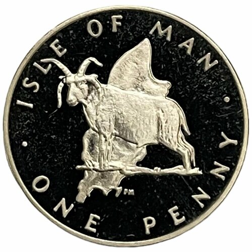 Остров Мэн 1 пенни 1977 г. (Ag) (Proof) клуб нумизмат монета крона острова мэн 1977 года серебро елизавета ii