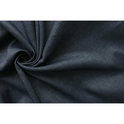 Ткань джинсовка синяя со льном